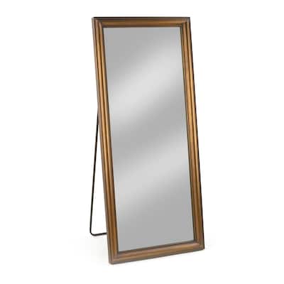 55" Gold Framed Metal Floor Mirror with Easel Back