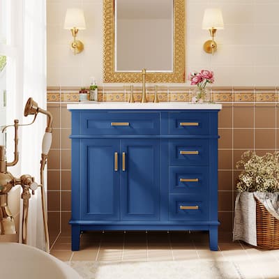 36-inch Bathroom Vanity with Two Soft Close Doors and Four Drawers
