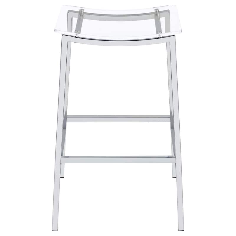 Clapper Clear and Chrome Stools (Set of 2)