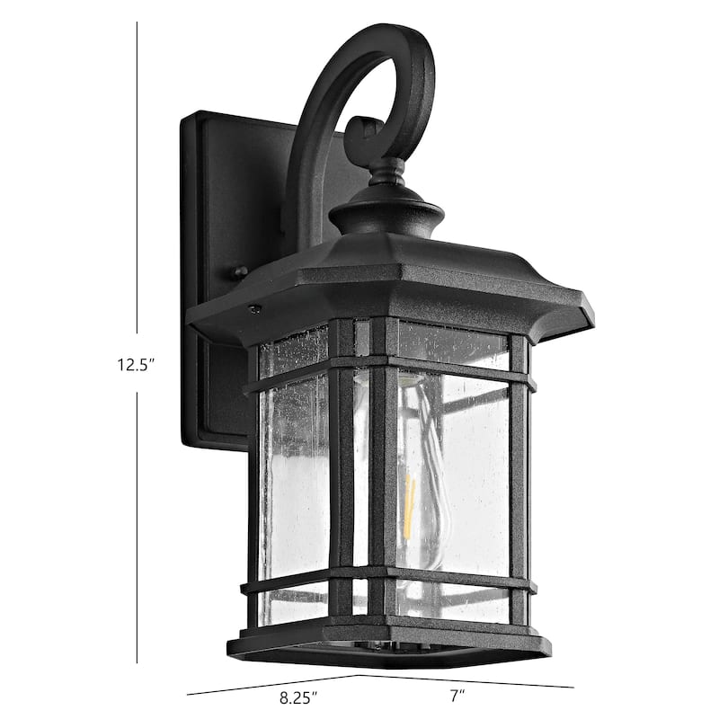 SAFAVIEH Lele Outdoor Wall Lantern - 7"x8.3"x12.5" - 7" W x 8.3" D x 12.5" H - 7Wx8Dx13H