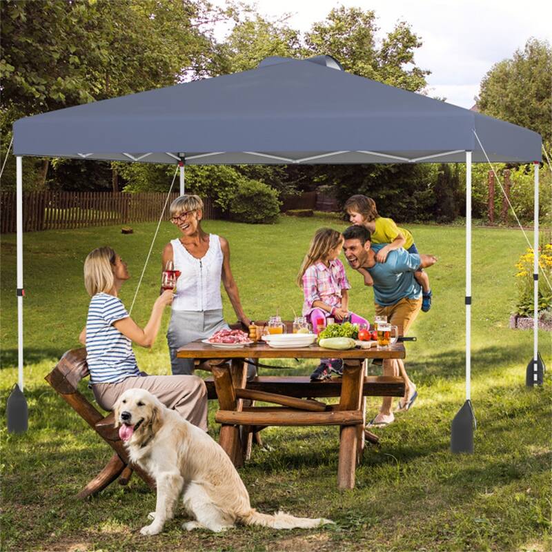 10x10 ft Portable Outdoor Pop-Up Tent Canopy Tent with Adjustable Height for Backyard or Beach