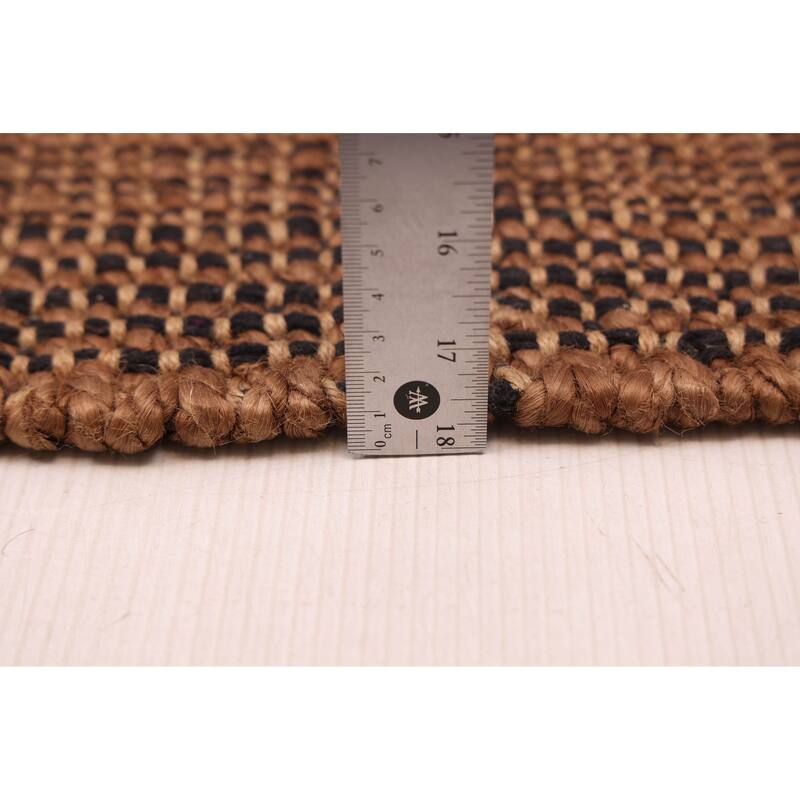 ECARPETGALLERY Flat-Weave Palas Denizli Brown Jute Kilim - 5'9 x 7'5