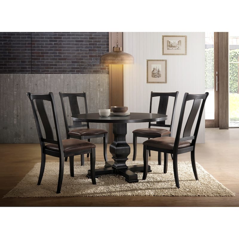 Carolina Living Carson 47" Round Pedestal Table - Black