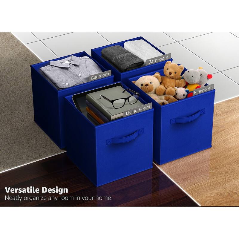Sorbus Fabric Storage Bins 13" Foldable Cubes With Handles For Pantry, Cubbies, Toy And Closet Shelving Organization - 6Pk