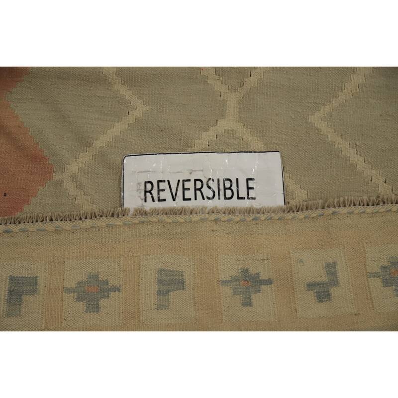 Hand Woven Oriental 100% Wool Carpet Southwestern Tribal Greys & Charcoal Kilim Area Rug - 5' 11'' X 4' 0''