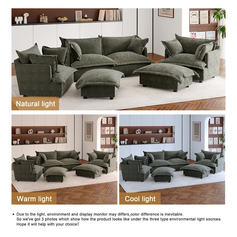 Double Layer Cushion Comfy Cloud Modular Sectional Sofa Set