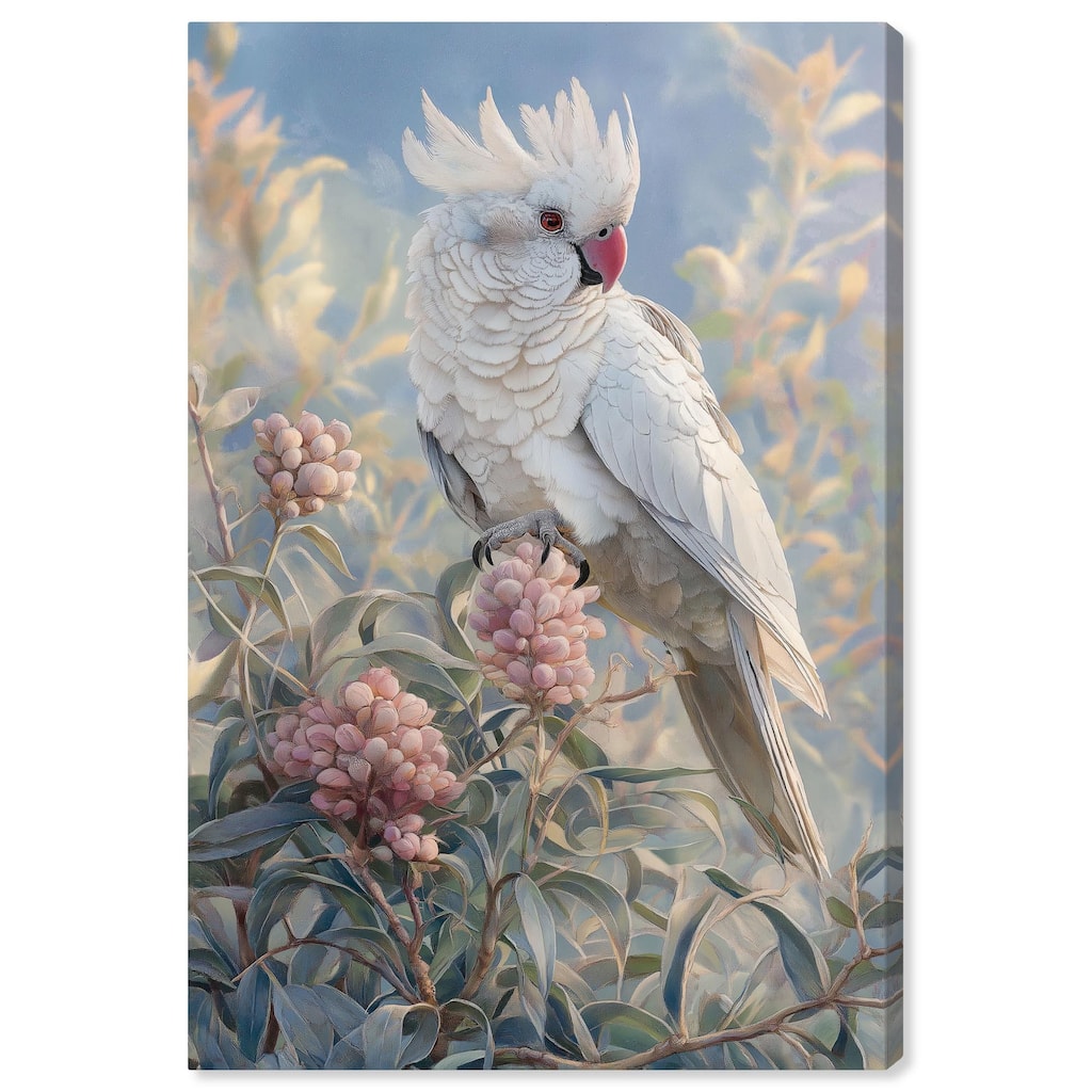 Cockatoo and Blossoms Canvas by Art Remedy, Gallery Wrapped