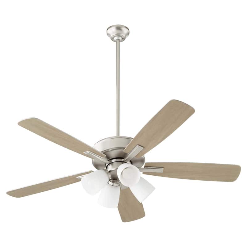 Quorum International 4525-4 Ovation 52" 5 Blade Indoor LED Ceiling Fan - Satin Nickel