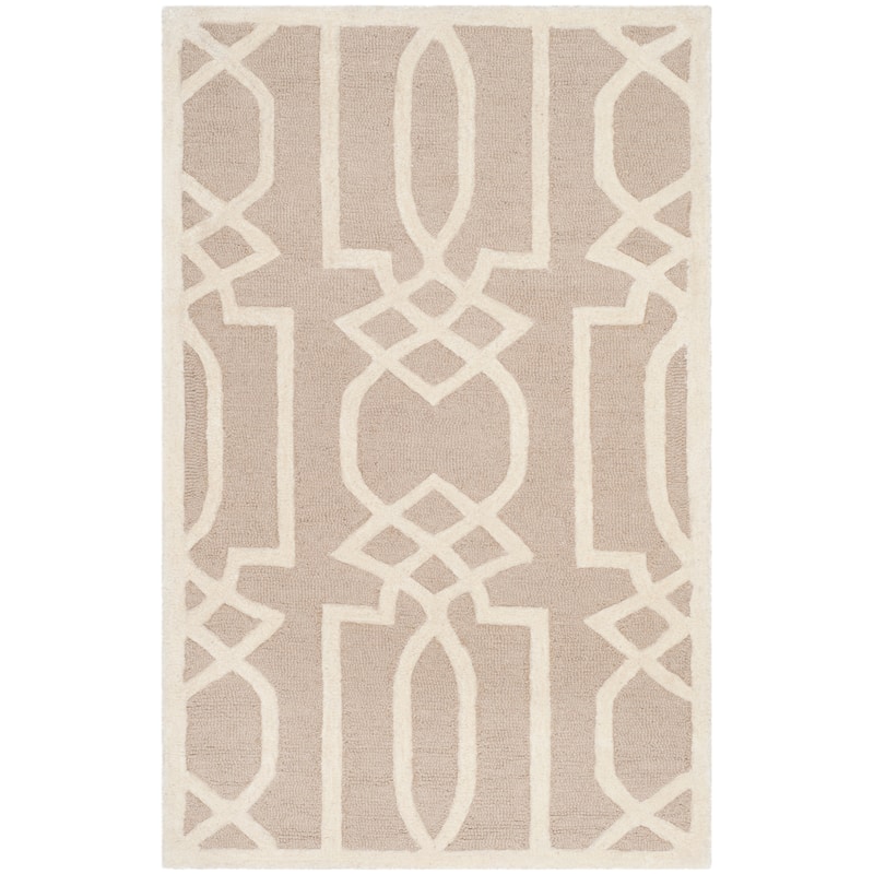 SAFAVIEH Handmade Bella Sakurako Modern Floral Wool Rug - 2'6" x 4' - Sand/Ivory