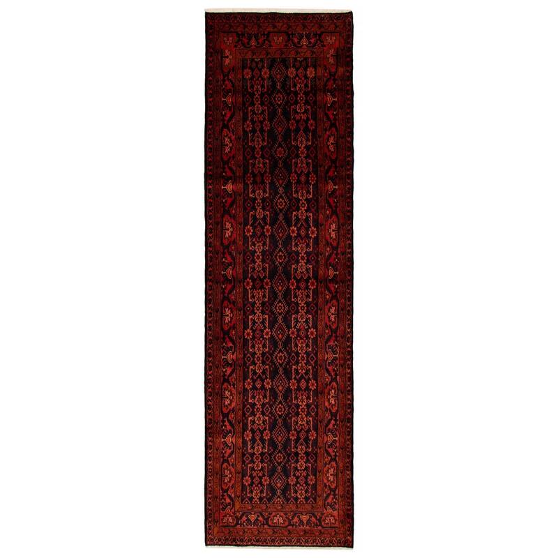 ECARPETGALLERY Hand-knotted Andelz Navy Wool Rug - 3'10 x 14'2 - Dark Navy - 3'10 x 14'2