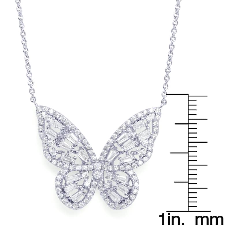 Victoria Townsend Cubic Zirconia Butterfly Necklace w/18" cable chain