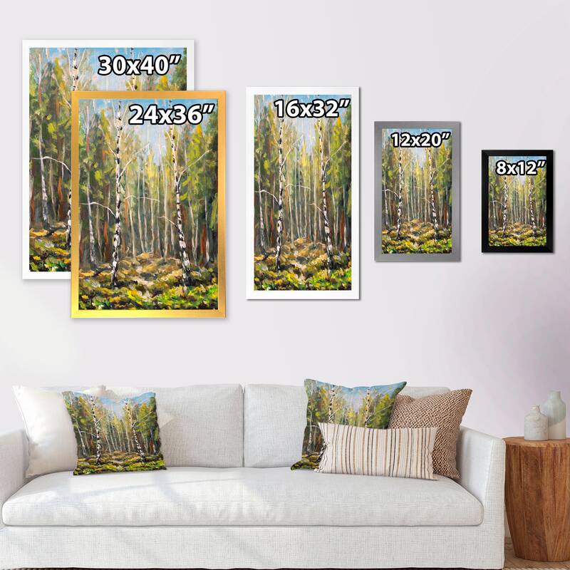 Designart "Green Forest Wood Landscape" Traditional Framed Wall Art