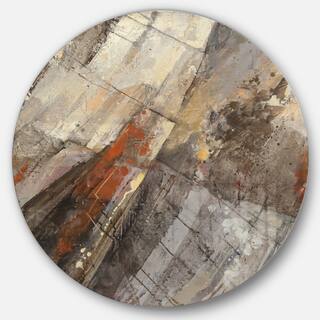 Designart 'Fire and Ice Minerals III' Geometric Metal Circle Wall Art