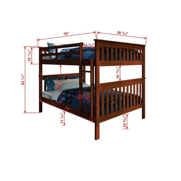 Espresso Full over Full Mission Bunk Bed with Drawers or Twin Trundle ...