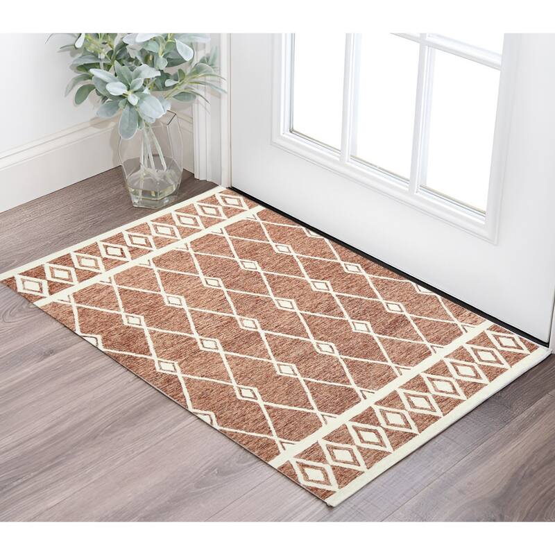HomeRoots Argyle Lodge Rectangle Area Rug - 36.00 in. x 24.00 in.  x 0.35 in.