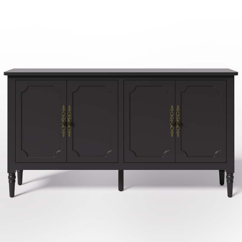 59" Accent Cabinet with 4 Doors – MDF Storage Cabinet, Adjustable Shelves, 200 lbs Top Capacity