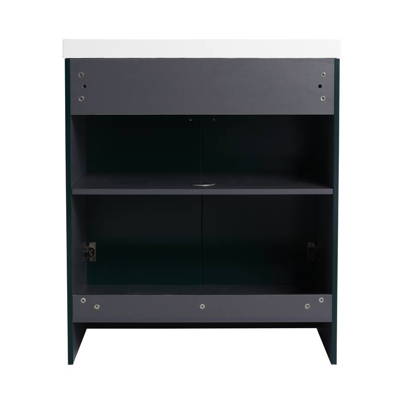 Modern 30 Inch Freestanding Bathroom Vanity Base without Sink, Storage Cabinet with Soft-Close Doors and Adjustable Shelves