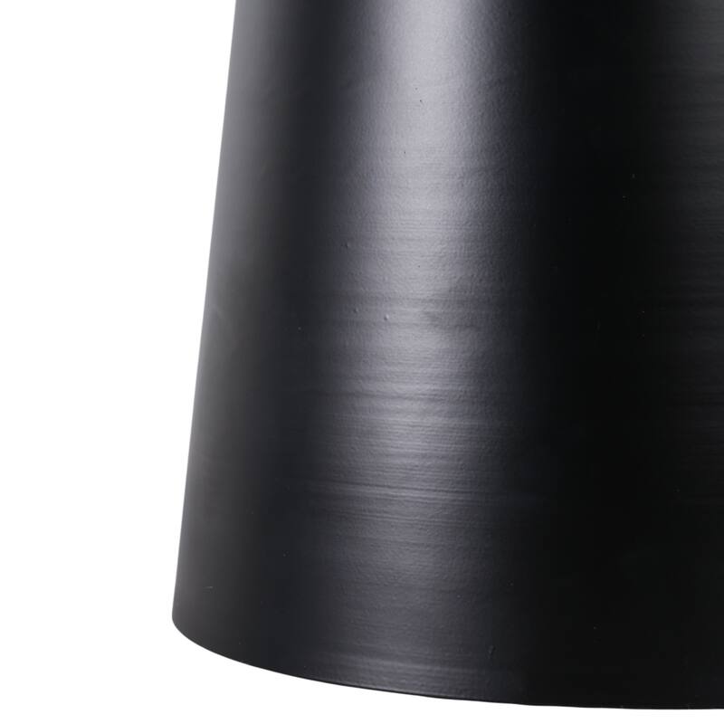 Metal Marble Round Top Drum End Table - Black, 20" - 20.0"