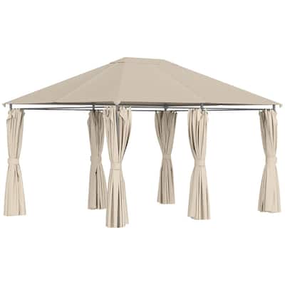 Patio Gazebo with 6 Detachable Sidewalls PA-Coated UV-Resistant Canopy & Powder-Coated Steel Frame - 13.1' L x 9.8' W x 9' H