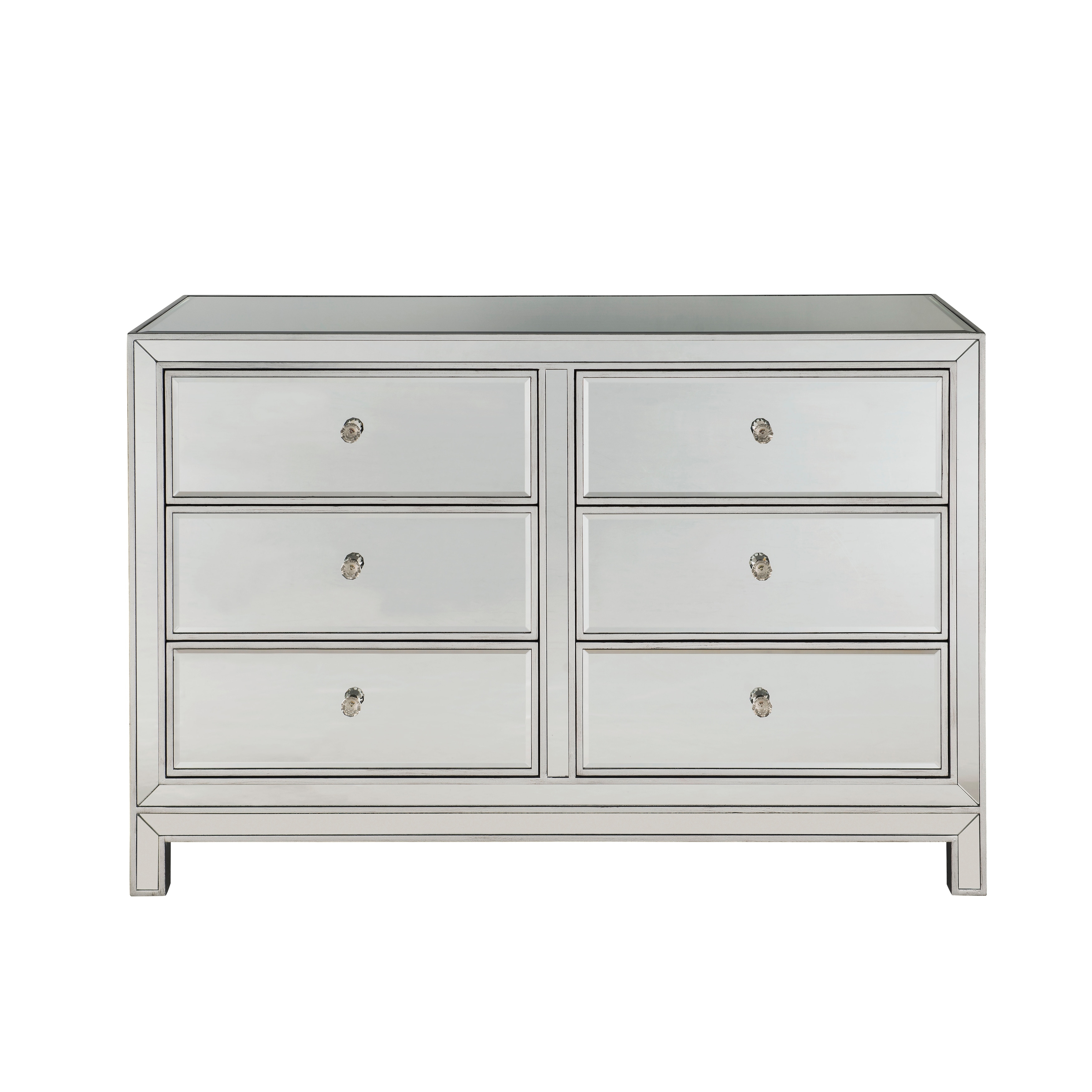 Shop Dresser 6 Drawers 48 W X 18 D X 32 H In Antique Silver Or