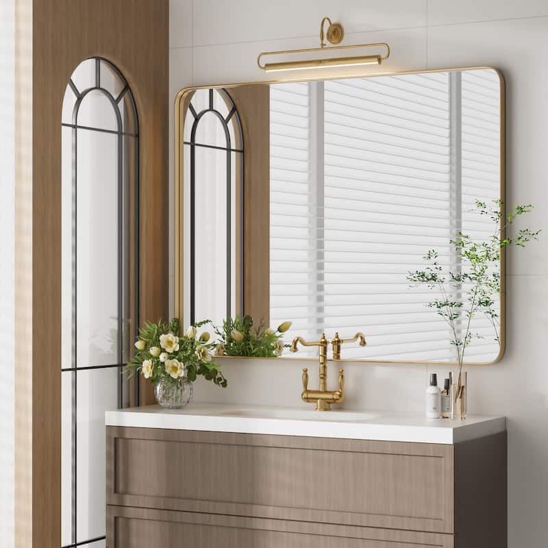 Wall Mirror Vanity Mirror Bathroom Mirror with Round Corner (1 Piece)