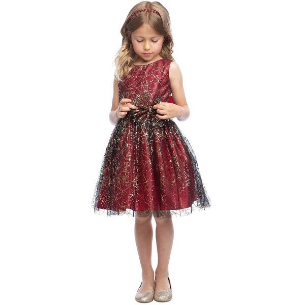 girls red sparkle dress