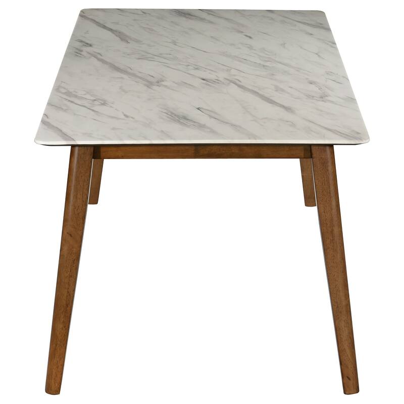Coaster Furniture Everett Faux Marble Top Dining Table Natural Walnut
