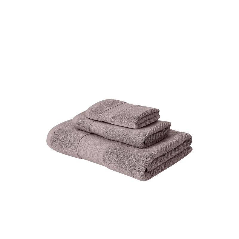 Modern Threads 6-Piece Jacquard Border Towel Set Allie - 100% Cotton, Bath, Hand & Washcloths - Elegant Floral Border