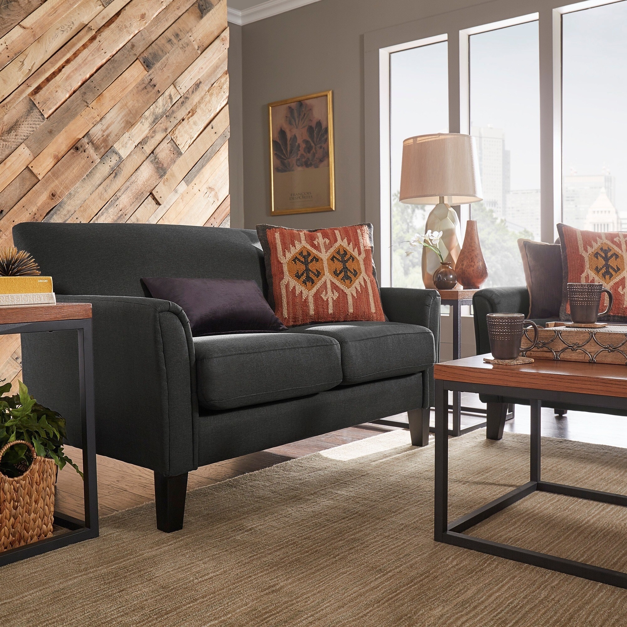 iNSPIRE Q Classic Uptown Modern Cushion Back Loveseat