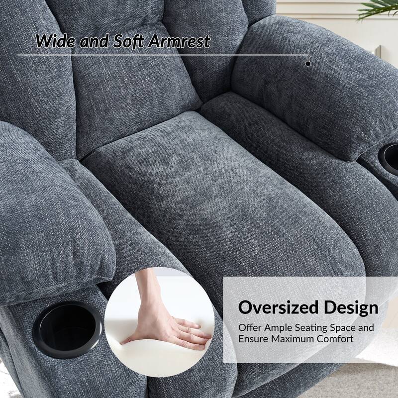 Rupert Modern Power Lift Assist Oversized Massage Recliner set of 2 by HULALA HOME