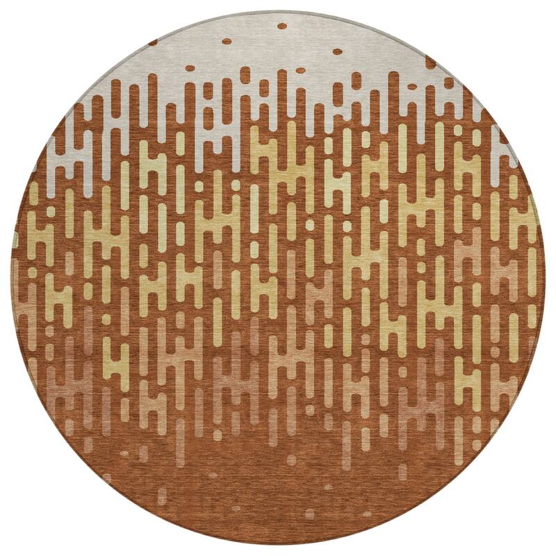 Machine Washable Indoor/ Outdoor Modern Kingman Chantille Rug