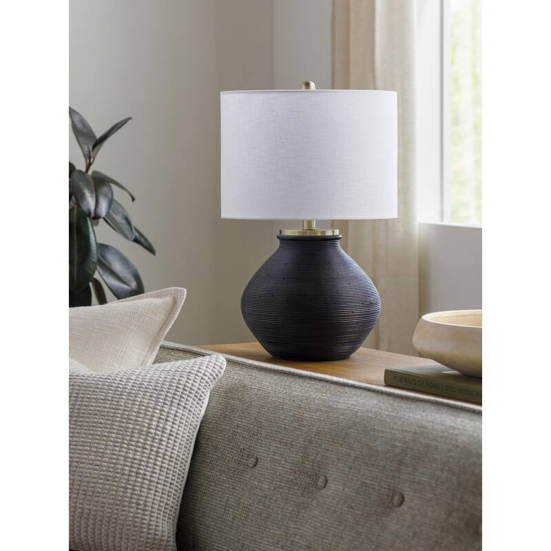 Livabliss Brillo Traditional Accent Table Lamp - Black/White