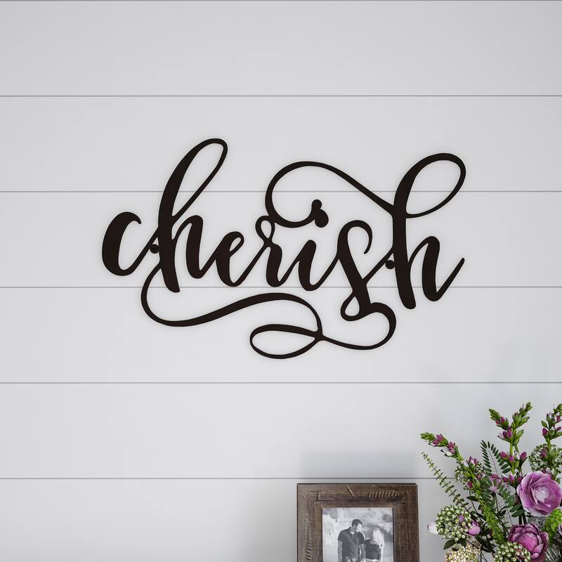 Decorative 3D Word Art Metal Cutout Wall Sign - Cherish