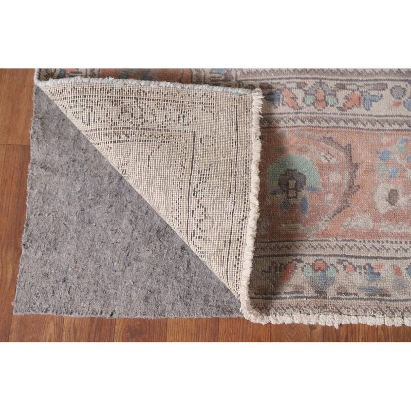 Hand Knotted Oriental 100% Wool Carpet Traditional Floral Greys & Charcoal Tabriz Area Rug - 11' 4'' X 8' 5''