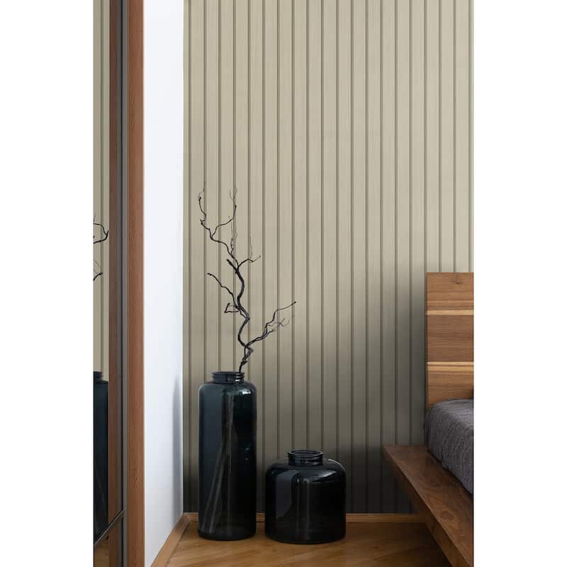 Stacy Garcia Home Faux Wooden Slats Peel and Stick Wallpaper