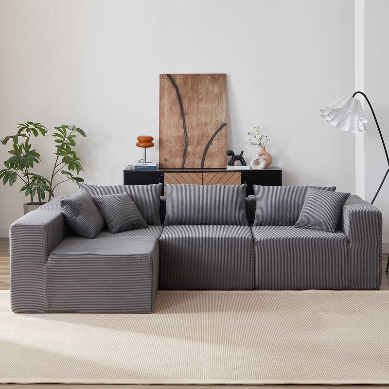 104-Inch Modular Sectional Sofa for Livingroom L Shaped Compressed Sofa, 4 Pc Free Combination Sofa Set