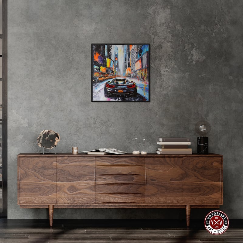 Notoriart Blast The Speakers Framed Car 1 Piece Canvas Wall Art