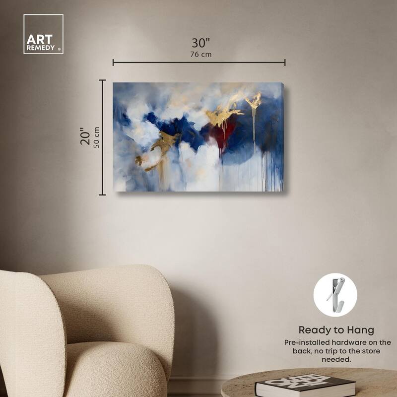 Eclipse of Gold and Blue Canvas by Art Remedy, Gallery Wrapped