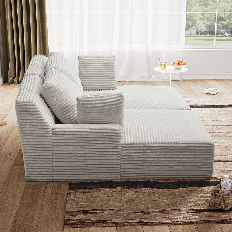 77.8" Oversized Double Chaise Lounge, Cloud Plush Sofa Bed, Upholstered Sleeper Chair, No Assembly Required