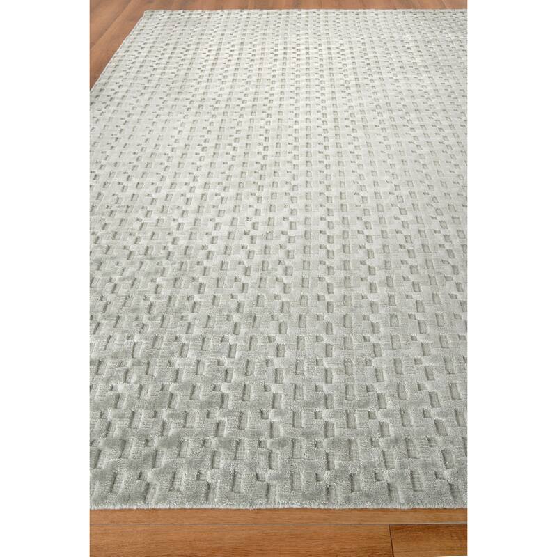 EXQUISITE RUGS Monroe Silk Hand-loomed Bamboo Silk Light Green Area Rug.