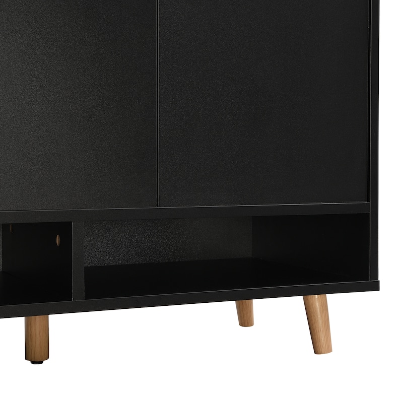 Shoe Cabinet with Adjustable Shelves, Multi-Functional Storage Cabinet, Freestanding Shoe Rack with 1 Drawer & 4 Door