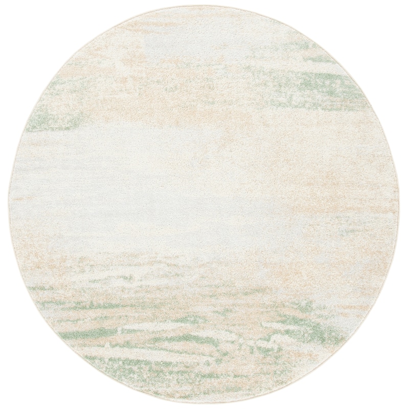 SAFAVIEH Adirondack Brynn Modern Abstract Rug - 6' Round - Ivory/Gold - Round