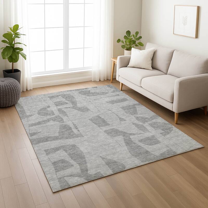 Machine Washable Indoor/ Outdoor Modern Creede Chantille Rug