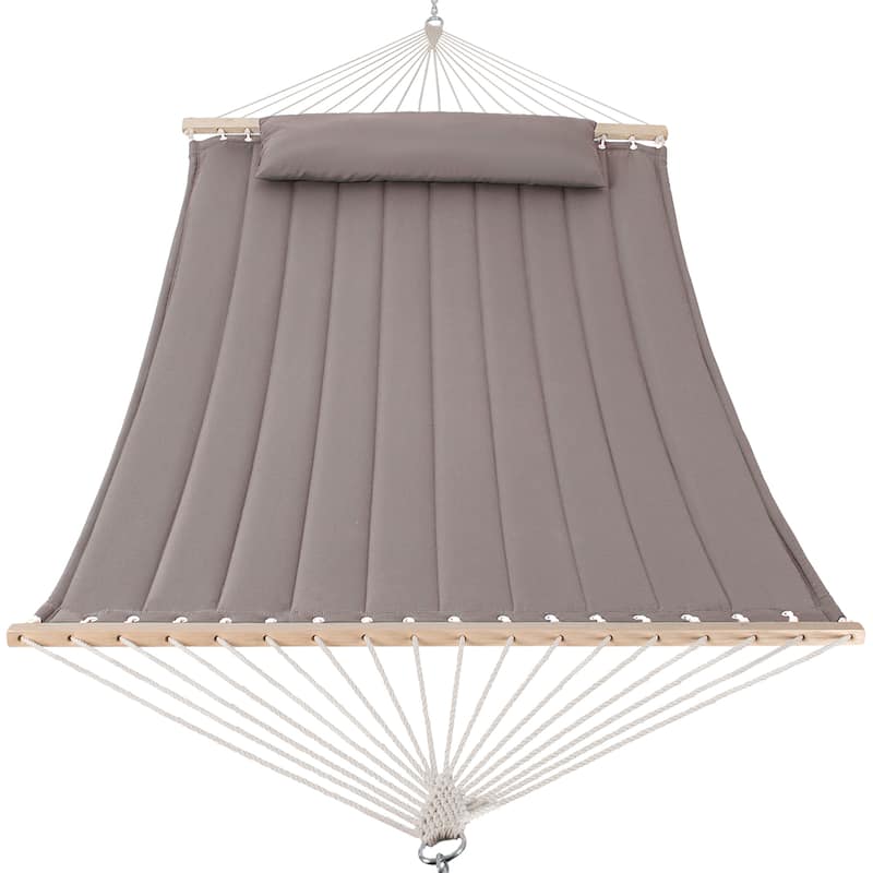 Outdoor Portable 2 Person Hammock with Spreader Bar - 78.7*55.1 - Light Brown