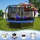 preview thumbnail 2 of 7, 12FT Recreational Kids Trampoline with Safety Enclosure Net, Ladder and Flag Parts
