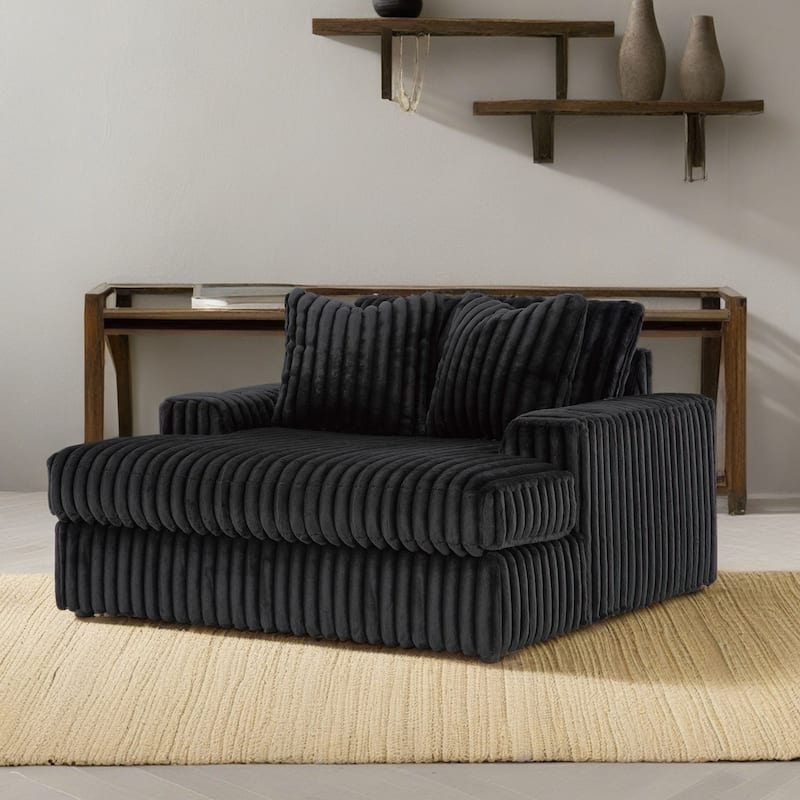 Roundhill Furniture Azulu Oversized Chaise, with Cup holders and USB Charging