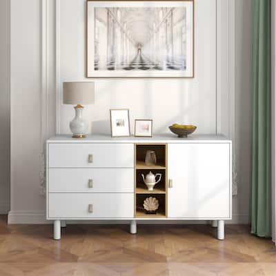 Storage Cabinet with Doors and Drawers