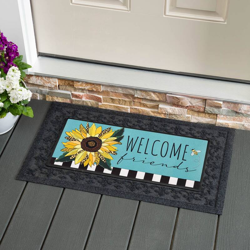 Welcome Friends Leopard Sunflower Sassafras Switch Mat