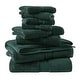 preview thumbnail 26 of 130, Madison Park Signature 800GSM Ultra-Soft 100% Cotton Absorbent Towel Set 8-Piece - Dark Green