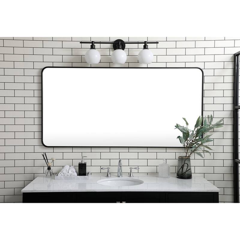 Ezra Soft Corner Metal Rectangular Mirror